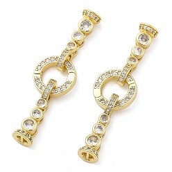 Настоящее золото 18K Латунь с прозрачными кубическими цирконами, застежки-раскладушки, без кадмия, без никеля и без свинца, кольцо, реальный 18 k позолоченный, 48 мм