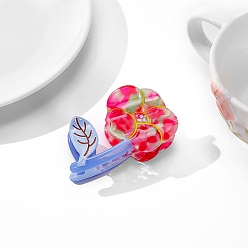 Синий Заколки для волос в форме когтей из ацетата целлюлозы, аксессуары для волос для женщин и девочек, цветок, синие, 81x48x48 мм