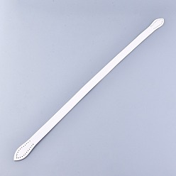 White PU Leather Bag Handles, for Purse Making Supplies, White, 60x2.15~2.85x0.25cm, Hole: 1.8mm