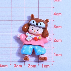 Ярко-Розовый Рождественская серия из непрозрачной смолы декодирует кабошоны, Милая девушка, ярко-розовый, 40x25 мм