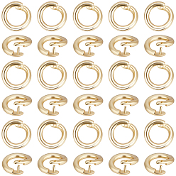 Настоящее золото 18K Латуни Twister застежками, кольцо, реальный 18 k позолоченный, 5.5x1 мм, отверстие : 3 мм, 30 шт