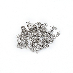 Stainless Steel Color 304 Stainless Steel Cup Pearl Peg Bails Pin Pendants, For Half Drilled Beads, Stainless Steel Color, 7x4mm, Pin: 0.7mm, Hole: 1.5mm, 150pcs/box