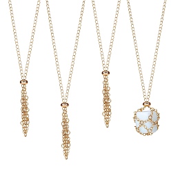 Золотой 3 шт., латунный плетеный мешочек для макраме, пустой держатель для камней для изготовления подвесок, ожерелий, с 304 фурнитурой из нержавеющей стали, сеть колье, золотые, 10-5/8 дюйм (27 см)