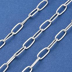 Серебро 925 цепочки из стерлингового серебра с чередующимися переплетениями в виде скрепок, серебряные, 11x4.5~4.8x1 мм