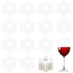 Снежинка 200шт. картонные подвески для бокалов вина, белые, снежинка, 73x64x0.5 мм, внутренний диаметр: 19.5 мм