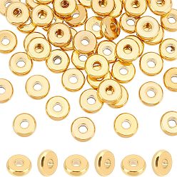 Золотой 50шт. ионное покрытие (IP) 304 распорные бусины из нержавеющей стали, пончик, золотые, 8x2.5 мм, отверстие : 3 мм