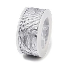 Light Grey Round Nylon Braided Cord, for Jewelry Beading Making, Light Grey, 1.2mm, about 38.28 Yards(35m)/Roll