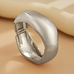 Платина Шарнирные браслеты из сплава для женщин, платина, 5/8~1-5/8 дюйм (1.7~4 см), внутренний диаметр: 2-3/8~2-1/2 дюйм (6~6.5 см)