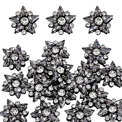 Черный Аксессуары для украшений из нержавеющей стали и стекла, звезда, чёрные, 29x32x7.5 мм