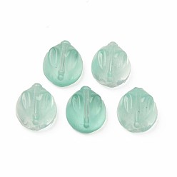 Aquamarine Transparent Glass Beads, Rabbit, Aquamarine, 14x12x8mm, Hole: 1.4mm