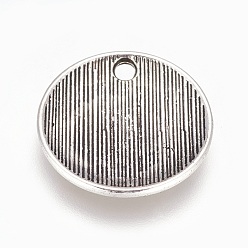 Antique Silver Tibetan Style Alloy Pendants, Flat Round with Word, Antique Silver, 20x2mm, Hole: 2mm, 10pcs/set