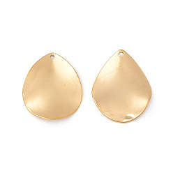 Teardrop 304 подвески из нержавеющей стали, золотые, капля, 22.5x17.5x1~2 мм, отверстие : 1.2 мм