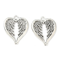 Античное Серебро Сплавочные подвески тибетского стиля, крыло, без кадмия и без свинца, античное серебро, 29.5x24x1.5 мм, отверстие : 2 мм, 359 шт / 1000 г