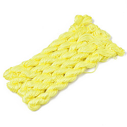 Желтый Нейлоновая нить для изготовления ювелирных изделий, желтые, 1 мм, около 28.43 ярдов (26 м) / пачка, 10 расслоения / мешок, около 284.34 ярдов (260 м) / мешок