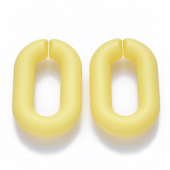 Желтый Непрозрачные акриловые кольца, разъемы для быстрой связи, для изготовления кабельных цепей, овальные, желтые, 31x19.5x5.5 мм, внутренний диаметр: 19.5x7.5 мм