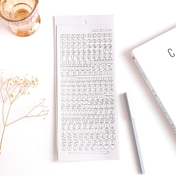 Серебро Водонепроницаемые наклейки из ПВХ с буквами, самоклеящиеся наклейки, Украшение дневника для фотоальбома своими руками, серебряные, 255x105 мм