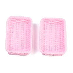 Бледно-Розовый Кабошоны из смолы из ротанговой корзины, розовый жемчуг, 36x24x8 мм