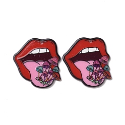 Lip Печатные акриловые подвески, губы, 39x35.5x2.5 мм, отверстие : 1.8 мм
