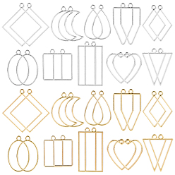 Mixed Shapes 80 шт 20 стили подвески из сплава, Золотой / Серебряный, разнообразные, 33~48x20~44x3 мм, 4 шт / стиль