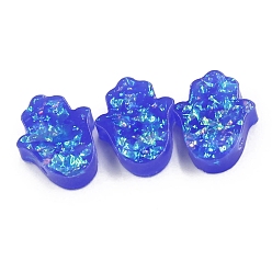 Royal Blue Opaque Resin Beads, Hamsa Hand, Royal Blue, 14x12mm
