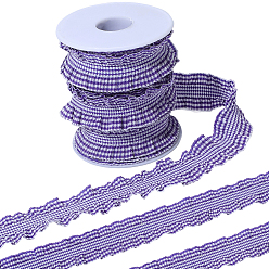 Темная Орхидея 10 ярдов спандексовой ленты, шотландка шаблон, с пустыми катушками из АБС-пластика, темные орхидеи, 1 дюйм (25 мм)