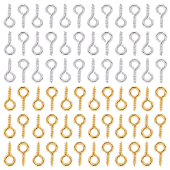 (52) Непрозрачная лаванда 600 шт. 2 цвета железный винт с ушком, за половину пробурено бисера, платиной и золотом, 10x5x1.2 мм, отверстие : 2.8 мм, 300 шт / цвет