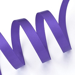 Сине-фиолетовый Однолицевые атласные ленты, для подарочной упаковки, партия украсить, изготовление ювелирных изделий, синий фиолетовый, 10 мм, около 20 ярдов / рулон