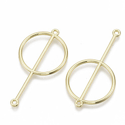 Light Gold Alloy Links connectors, Round Fan, Light Gold, 48x25x2mm, Hole: 1.6mm