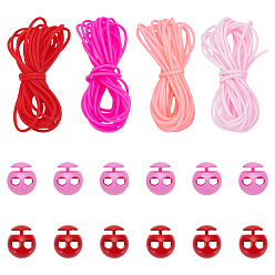 (52) Непрозрачная лаванда 12м 4 цвета полые трубы ПВХ трубчатый шнур из синтетического каучука, с 24шт 2цветами помпон шнур замки, разноцветные, 2 мм, отверстие : 1 мм, 3 м / цвет