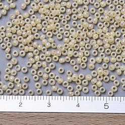 (RR487) Opaque Pear Ceylon AB MIYUKI Round Rocailles Beads, Japanese Seed Beads, 11/0, (RR487) Opaque Pear Ceylon AB, 11/0, 2x1.3mm, Hole: 0.8mm, about 5500pcs/50g