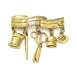 Античное Золото Портновские броши из сплава для одежды рюкзака, античное золото , 52x51 мм