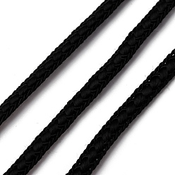 Черный Плетеный полиэфирный корд, плоский, для diy craft, чёрные, 1/4 дюйм (5~6 мм), около 140.00~150 ярдов (128.02~137.16 м) / рулон