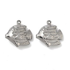 Fish 304 подвески из нержавеющей стали, рыба, 17.5x17x6 мм, отверстие : 1 мм