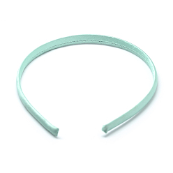 Aquamarine Plain Plastic Hair Band Findings, No Teeth, Covered with Cloth, Aquamarine, 120mm, 9.5mm