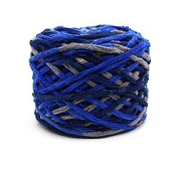 Средно-синий Мягкая полиэфирная пряжа для вязания крючком, толстая пряжа для шарфа, пакет, изготовление подушек, сегмент окрашенный, светло-синий, 7 мм