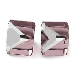 Розово-Коричневый K9 стеклянные имитации австрийских хрустальных бусин, без отверстия , квадратный, розово-коричневый, 8x8x8 мм