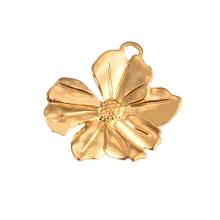 Цветок Шкентели нержавеющей стали, реальный 18 k позолоченный, цветок, 25x27 мм
