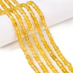 Золотистый Окрашенные естественный агат бисер пряди, граненый стол, вырезанный куб, золотые, 3~3.5x3.5~4x3~3.5 мм, отверстие : 0.8 мм, около 92~111 шт / нитка, 12.24~14.92'' (31.1~37.3 см)