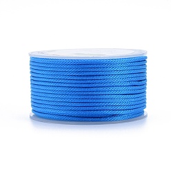 Dodger Blue Polyester Braided Cords, for Jewelry Making Beading Crafting, Dodger Blue, 2mm, about 21.87 yards(20m)/roll