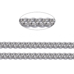 Платина Латунные витой цепочки, бордюрные цепи, несварные, с катушкой, овальные, без свинца, без никеля и без кадмия, платина, 1.8x1x0.36 мм, около 301.83 футов (92 м) / рулон