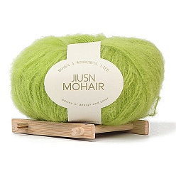 Желто-Зеленый 25г пряжа из акрилового волокна, для шали, шарфа, куклы, вязания крючком, круглые, желто-зеленый, 1 мм