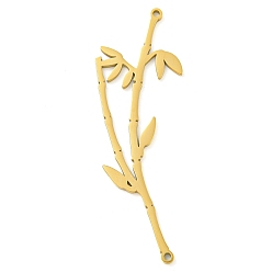 Золотой 304 подвески из нержавеющей стали, бамбуковое соединение, золотые, 48x16x1.1 мм, отверстие : 1.2 мм