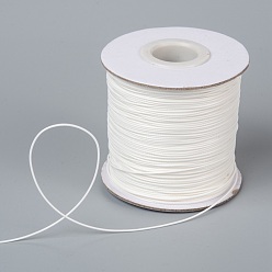 Creamy White Waxed Polyester Cord, Bead Cord, Creamy White, 0.5mm, about 169.51~174.98 Yards(155~160m)/Roll