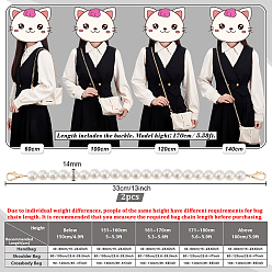 Акрил Ручка из искусственного жемчуга из акрила, с цинковым сплавом застежками омаров коготь, для замены ремней для мешков, 33x1.4 см, 2 шт / коробка