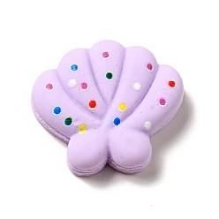 Shell Shape Кабошоны из непрозрачной смолы на тему океана, прекрасный мультфильм морских животных, сирень, оболочка, 20x23x7 мм