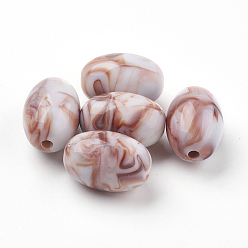 Верблюжий Акриловые бусины, Стиль имитация драгоценных камней, овальные, верблюжие, 27x17.5~18 мм, отверстие : 2.5 мм, Около 94 шт / 500 г