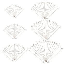 Нержавеющая Сталь Цвет 400 шт. 6 стиль 316 хирургические штифты из нержавеющей стали, двухсторонние наглазники, цвет нержавеющей стали, 15~40x2.5x0.4 мм, отверстие : 1.5~1.6 мм