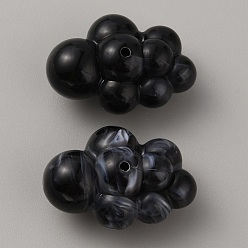 Черный Непрозрачные акриловые бусины, облако, чёрные, 33x23x17.5 мм, отверстие : 1.8 мм