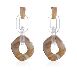 Верблюжий Акриловые овальные серьги-гвоздики, верблюжие, 110x35 мм