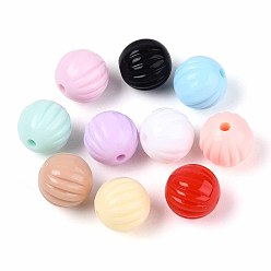 (52) Непрозрачная лаванда Непрозрачные акриловые бусины, фонарь, разноцветные, 9.5~10 мм, отверстие : 1.8 мм, Около 925 шт / 500 г